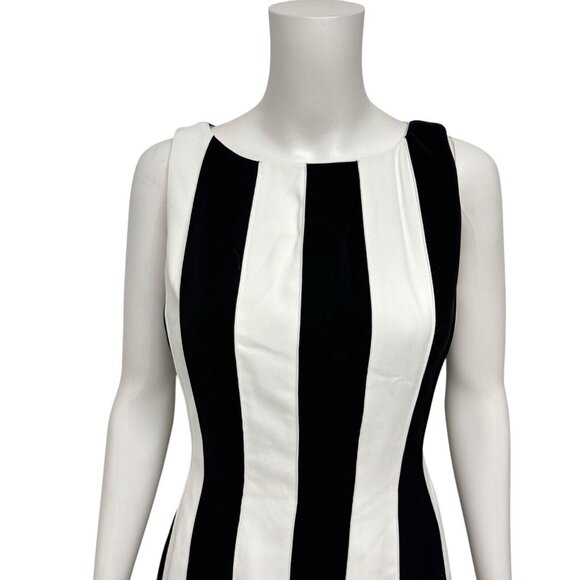 Anne Klein women's A line dress striped black white sleeveless size 8 - Picture 9 of 10